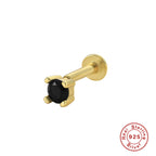 S925Sterling Silver Creative Geometric Flower Flat Head Threaded Piercing Earrings Hot Selling Ear Bone Studs