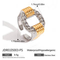Enamel Stainless Steel Ring in Gold-Tone with a refined design profile