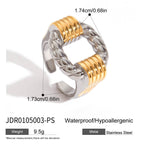 Color Block Ring Non-Fading Jewelry for Women Stainless Steel ring
