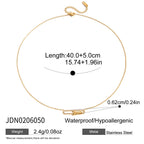 White Diamond Paperclip Necklace Collarbone Chain Non-Fading Stainless Steel Jewelry