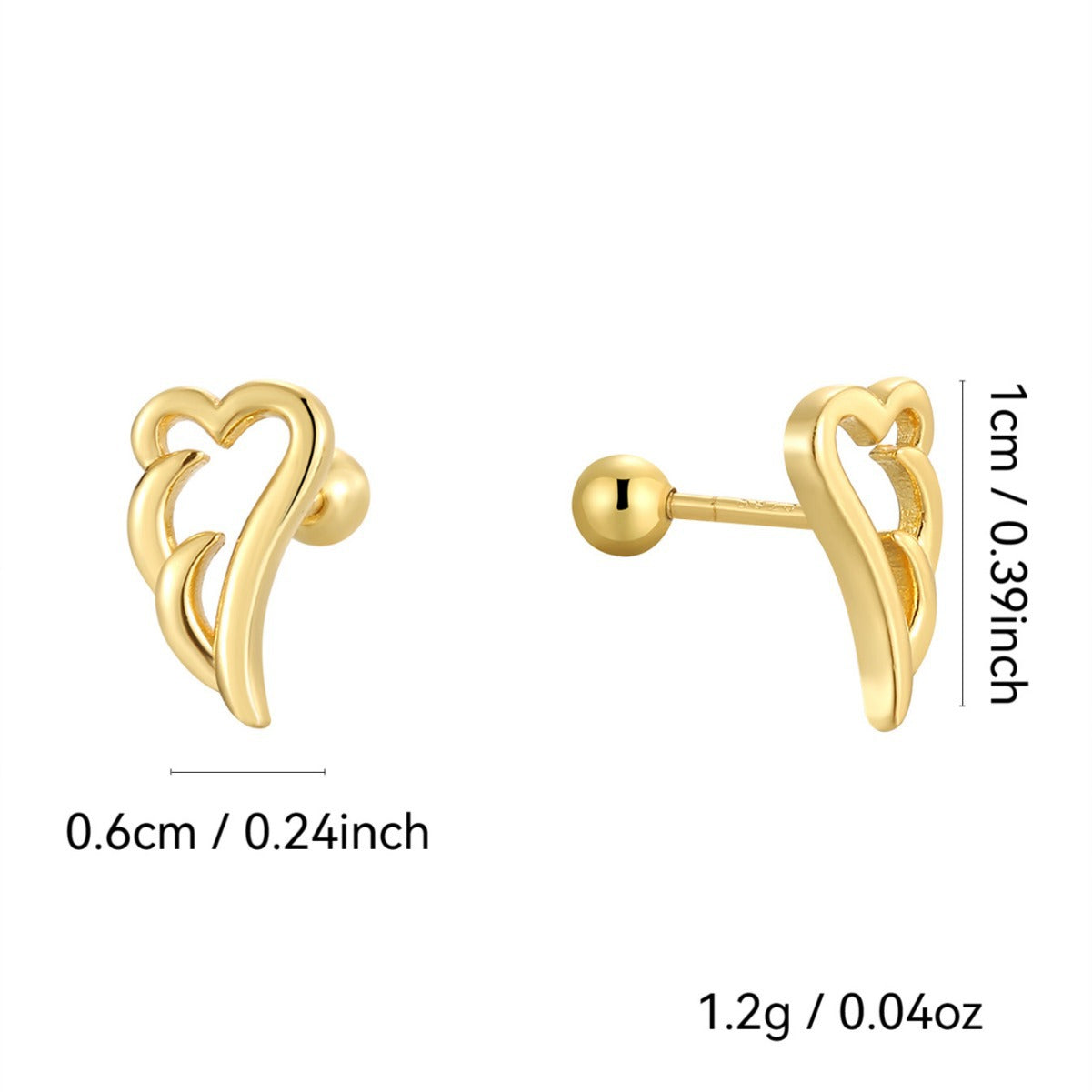 SE0187 S925Silver Angel Wings Earrings for Women Creative Design Sense Simple Cute Ear Jewelry