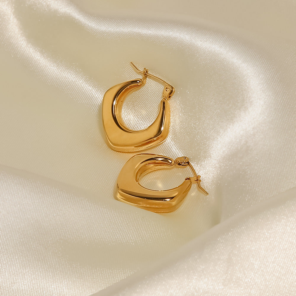 Same style earrings18K Gold Stainless Steel Fashion Geometric Prismatic Earrings Women's Earrings Jewelry