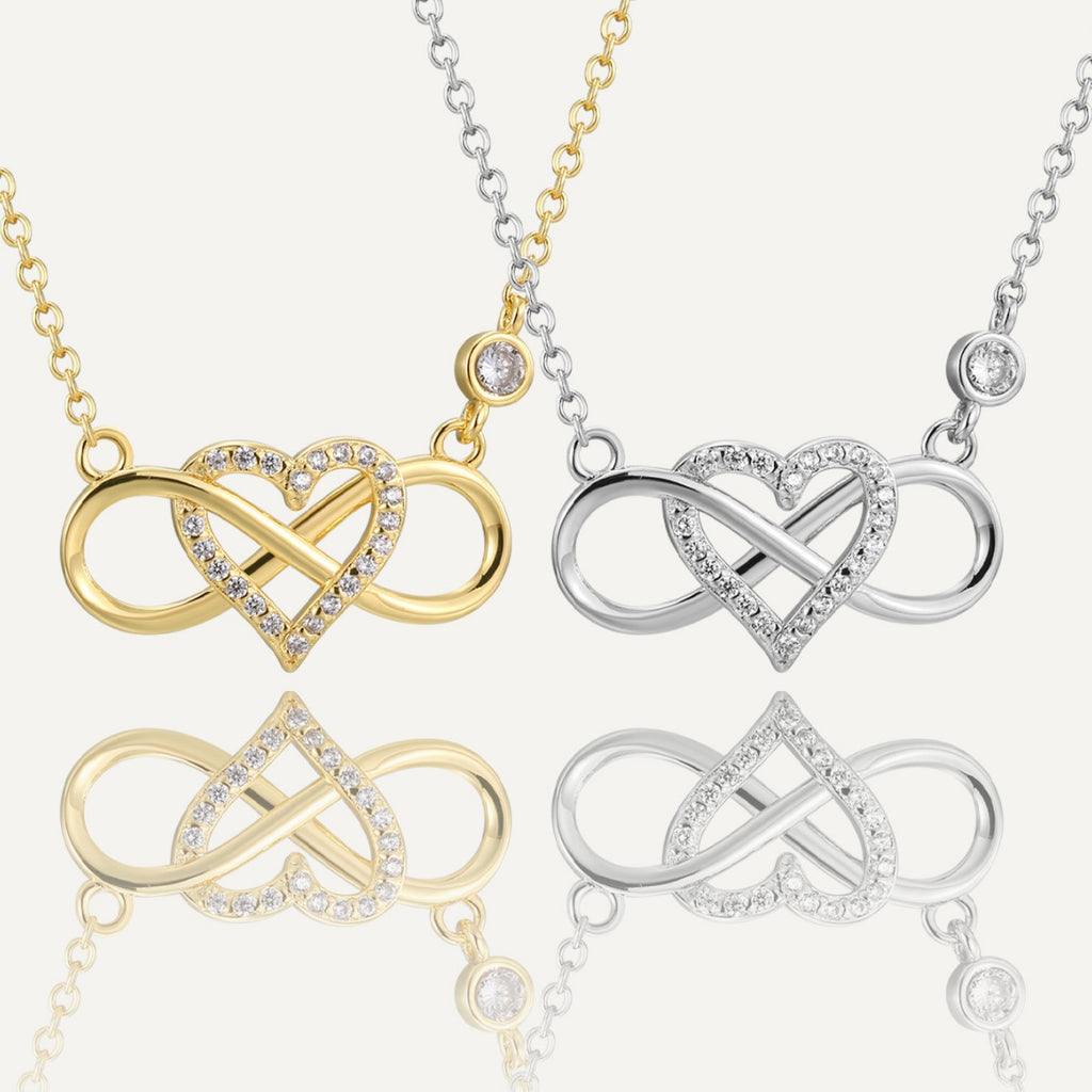 CYN0185 Zircon Small Fragrance Heart Necklace for Women Mobius Collarbone Chain