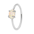 Gold-Plated Brass Minimalist Opal Ring with a refined design profile — jewelry finish and design detail
