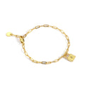 Gold-Plated Brass Lock Bracelet with a refined design profile