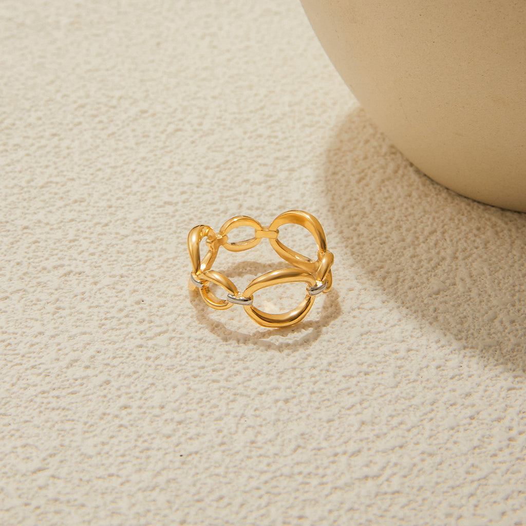 Glass Pearl Ring Non-Fading Jewelry18K Stainless Steel Jewelry for Women Rings