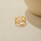 Glass Pearl Ring Non-Fading Jewelry18K Stainless Steel Jewelry for Women Rings