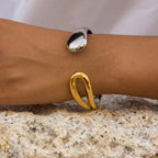 gold Bracelet Non-Fading Jewelry Open Bangle Stainless Steel Accessories for Women