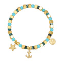 Gold-Plated Brass Starfish Turquoise Bracelet styled for independent jewelry boutiques