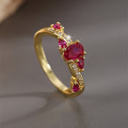 R0430 Fashionable Design Simple Ring for Women with Red Zircon
