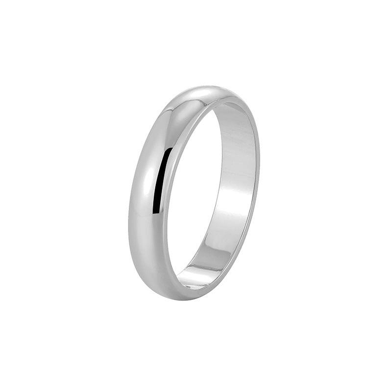 R0715 Minimalist Design Smooth Ring for Women Gold-Plated Personality Band
