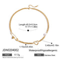 Gold-Tone Stainless Steel Paperclip Chain Necklace with Pearl Paperclip Link Detail styled for independent jewelry