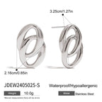 2H Circle Stud Earrings Stainless Steel Earrings Women's Non-Fading Jewelry