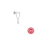 Moon Star 925 Sterling Silver Cartilage Studs — design contour — alternate angle 3 — jewelry finish and design detail
