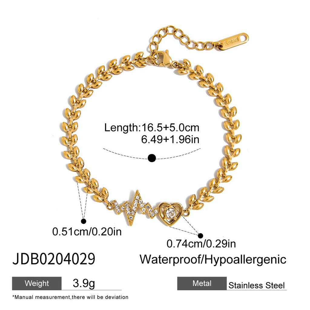 Alphabet Fruit Stainless Steel Pearl Bracelet Non-Fading Jewelry