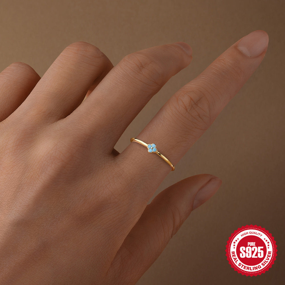 Diamond Turquoise Sterling Silver Jewelry Set Necklace Earrings Ring