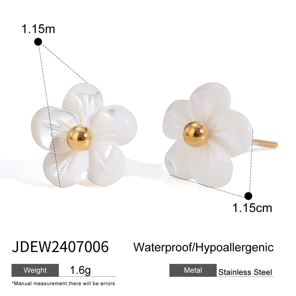 Stainless Steel Heart Necklace Simple Earrings Non-Fading Jewelry for Women
