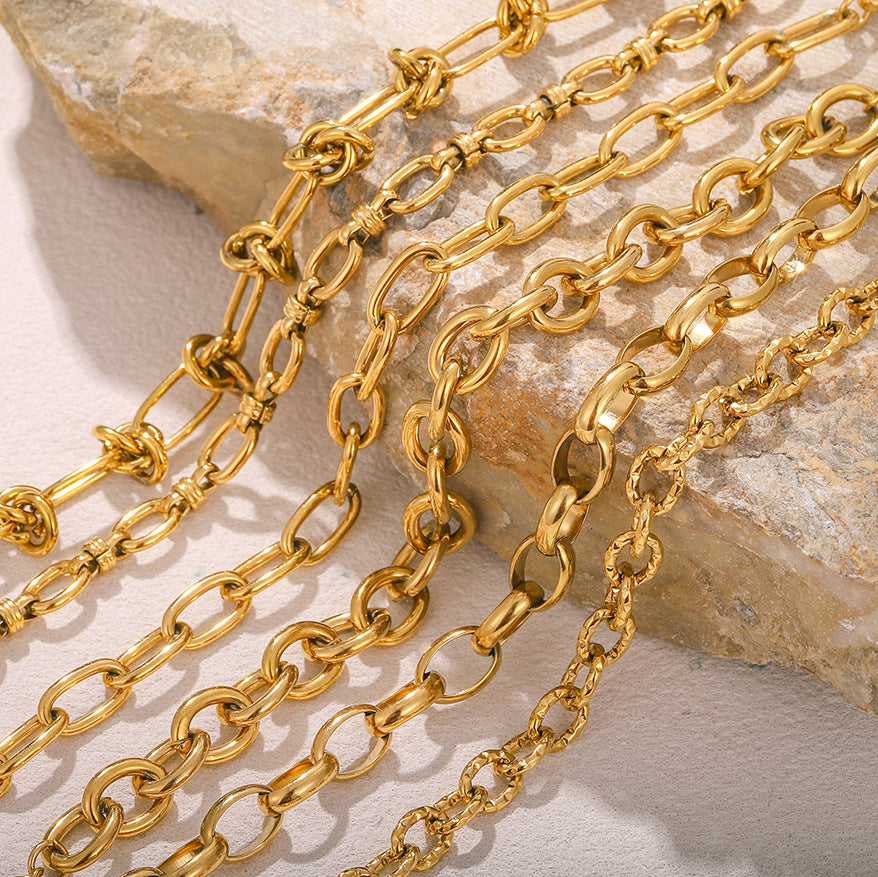 Classic Basic Chain Bracelet18k Non-Fading Stainless Steel Jewelry