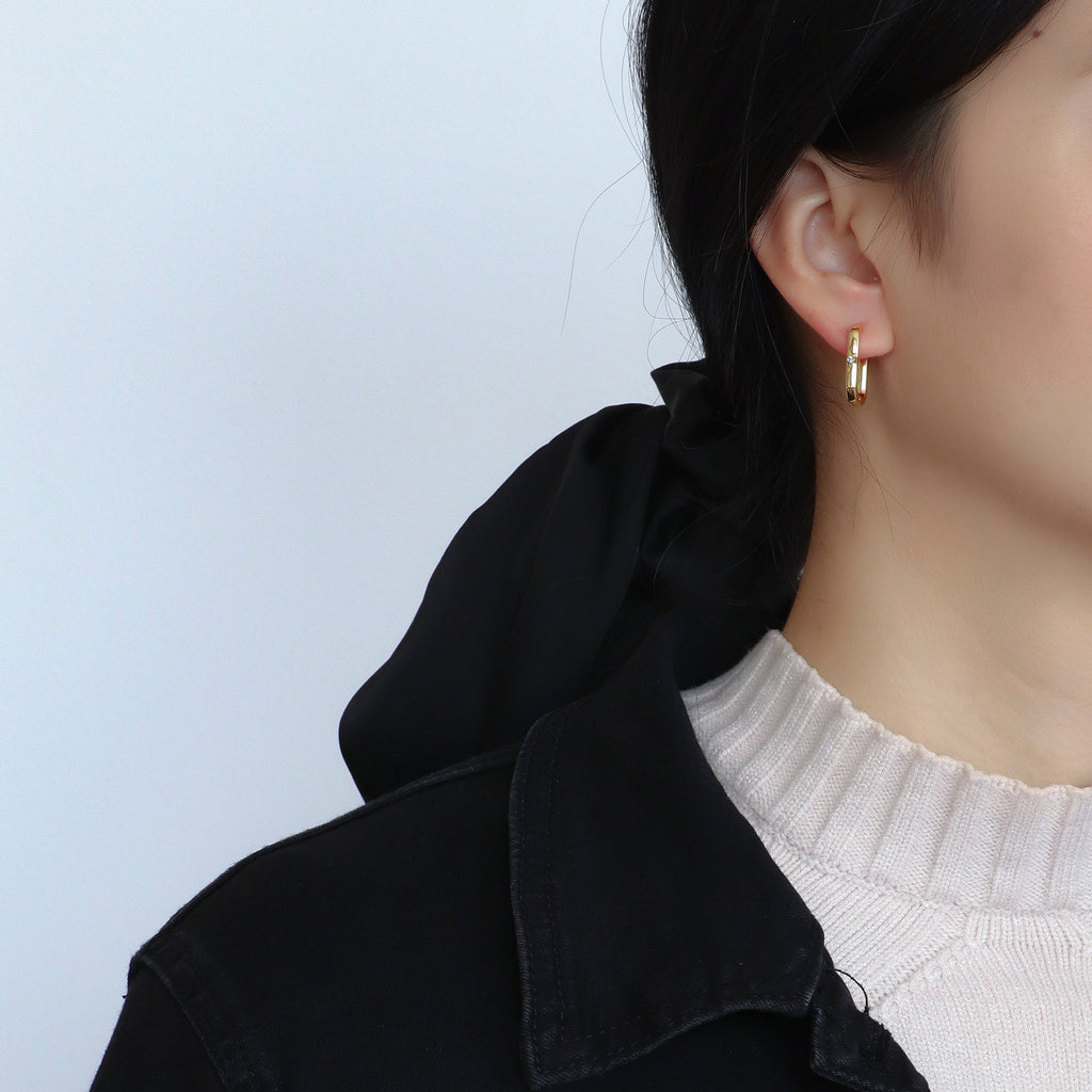 Fashion Simple Geometric Square Earrings for Women with Design Sense Zircon Earrings Minimalist Style Small Accessories