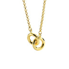 N0027 Double Ring Gold-Plated Necklace for Women, Minimalist Metallic Circle Pendant Accessory