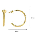 E0266 Various Sizes Round Shape C Hoop Earrings Semi-Open Large Hoop Trendy Women's Jewelry