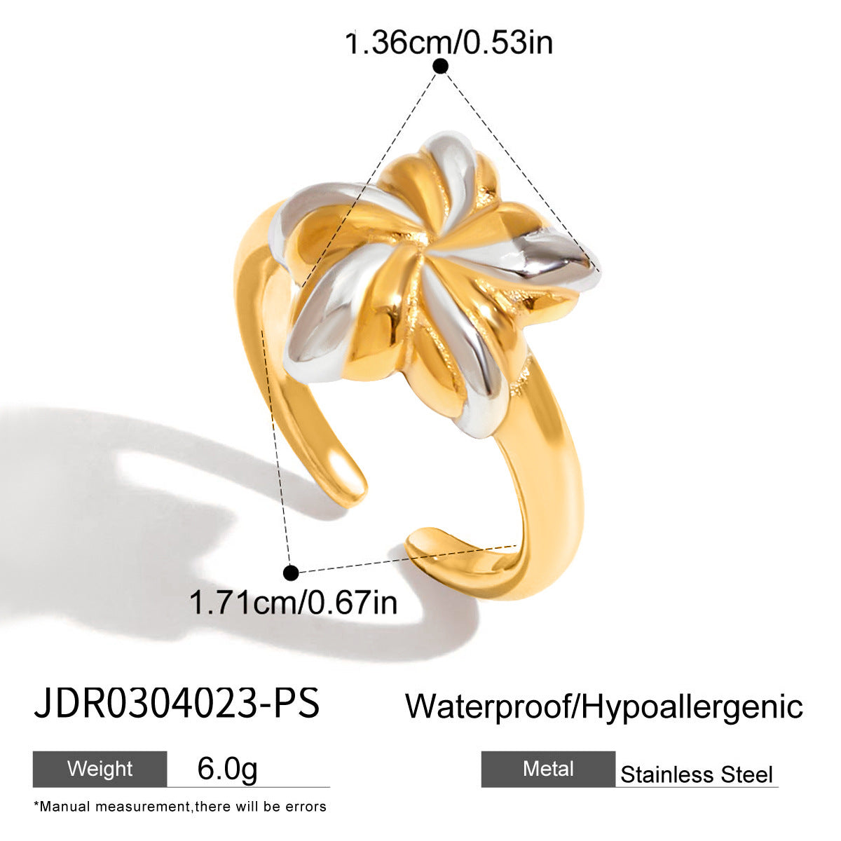 Original Design Five-Pointed Star Ring Non-Fading Jewelry Stainless Steel Accessories ring
