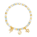 Gold-Plated Brass Palm Tree Turtle Bracelet with gold-tone brass construction