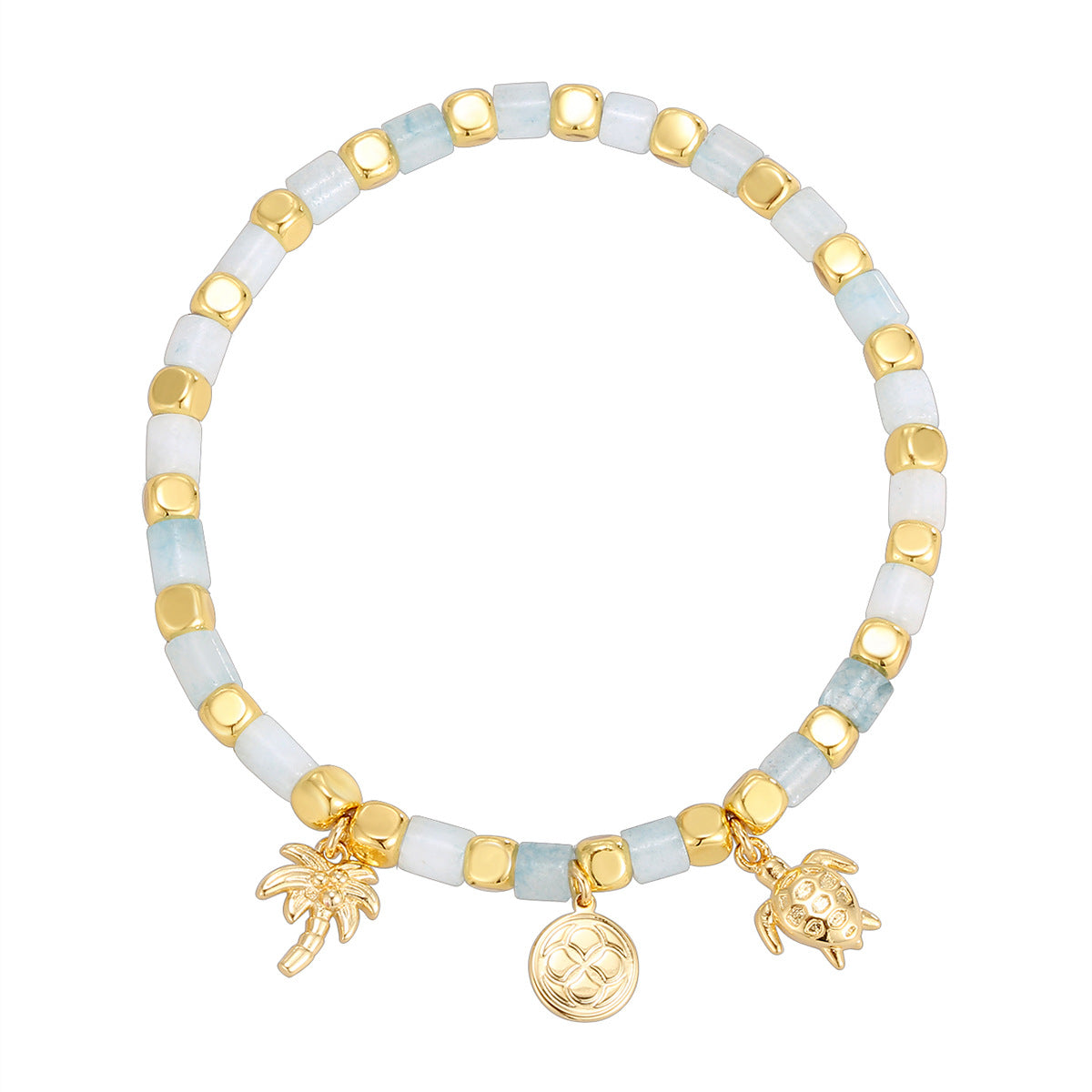 CYB0236 Beach Vacation Trendy Beaded Coconut Tree Sea Turtle Bracelet Fashion Bracelet