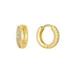 E0242 Minimalist Single-Sided Micro-Inlaid Zircon Earrings for Women with a Sense of Design and Cool Style Hoop Earrings