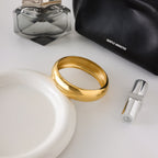 18K Gold Stainless Steel Ancient Method Plain Circle Bracelet for Women Non-Fading Jewelry Stainless Steel