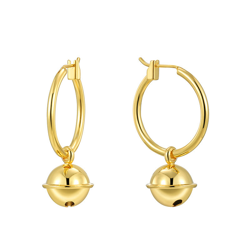 E0786 Vintage Fashion Hollow Ball Earrings for Women gold Simple Minimalist Style Earrings