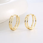 SE0079 S925Silver Elegant Fashion Hollow Earrings for Women Minimalist Plated14K Gold Earrings