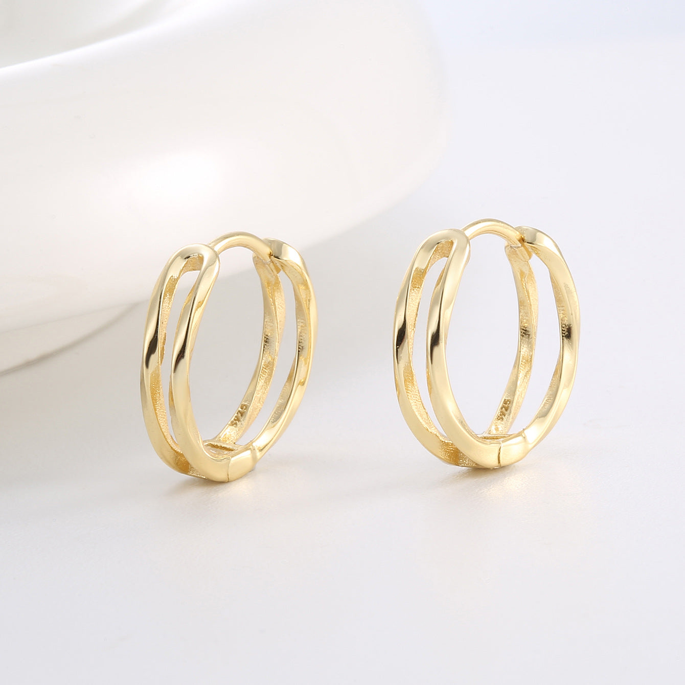 SE0079 S925Silver Elegant Fashion Hollow Earrings for Women Minimalist Plated14K Gold Earrings