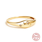 S925Sterling Silver Twelve Constellations Star Diamond Women's Ring Ring Creative Style Ring