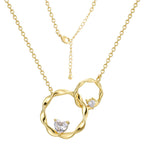 CYN0113 Mobius Double Ring Copper Necklace Pendant Simple Collarbone Chain