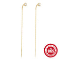 925 Sterling Silver Long Tassel Zircon Ear Thread Earrings — collection product image 06