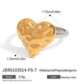 Gold-Tone Stainless Steel Ring with Heart Cubic Zirconia Detail with gold-tone stainless steel construction
