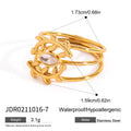 Gold-Plated Stainless Steel Layered Stacking Ring — detail view — jewelry finish and design detail