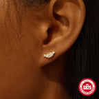 S925Sterling Silver Heart Crown Inlaid Diamond Soft Bone Spiral Piercing Stud Earrings for Women Hot Selling Ear Bone Stud