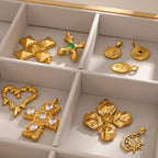 Stainless Steel Flower Jewelry Accessories Cross diy Pendant Color-Retaining Heart Necklace Pendant