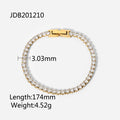 Cubic Zirconia Vintage Stainless Steel 14K Gold-Plated Bracelet — jewelry construction