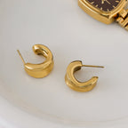2H Stainless Steel gold Earrings Studs Non-Fading Ear Jewelry for Women