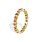 R0363 Simple Versatile Design Ring for Women Brass Gold-Plated Micro-Inlaid White Zircon Ring