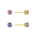 Gold-Plated Cubic Zirconia Stud Earrings — side profile