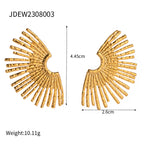 2H Stainless Steel Sunflower Earrings Design Sense Earrings Non-Fading Zircon Earrings Jewelry