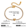 Gold-Plated Stainless Steel Initial Cubic Zirconia Bracelet — additional product detail 28 — jewelry finish and design detail