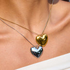 2H Heart Necklace Accessories for Women, Collarbone Chain, Stainless Steel Jewelry for Women, Non-Fading