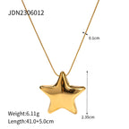 Five-pointed Star Jewelry Ring Non-fading Jewelry Necklace Stainless Steel Earrings