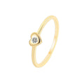Gold-Plated Cubic Zirconia Heart Stackable Ring — surface finish detail