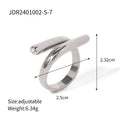 Sculptural Stainless Steel Open Ring in Gold-Plated — Modern Classic — material detail — jewelry finish and design detail